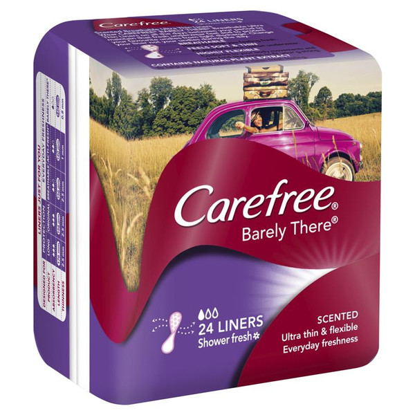 Carefree Barely There Liners Shower Fresh Scent 24 Pack