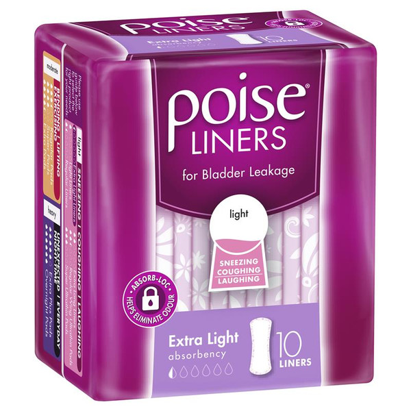 Poise Active Microliners 10 Pack