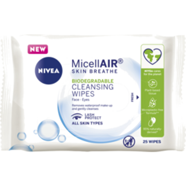 niveanivea facial wipes micellair skin breathe25pack