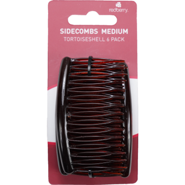 Korbond Redberry Sidecombs Medium Tortiseshell 6pk