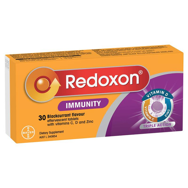 Redoxon Immunity Blackcurrant Flavour Effervescent Tablets 30pk
