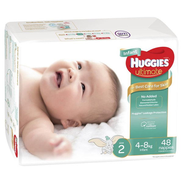 huggieshuggies infant nappies size 2 (4-8kg)48pack