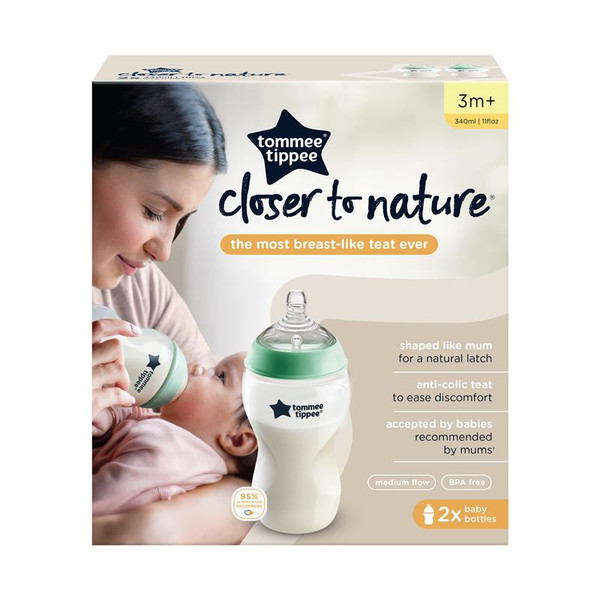 tommee tippee closer to nature bottles 340ml 2 pack