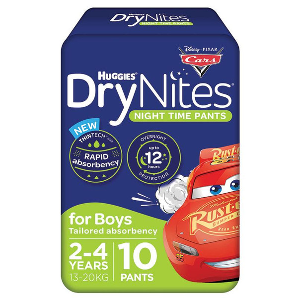 huggieshuggies drynites boy 2-4 years10pack