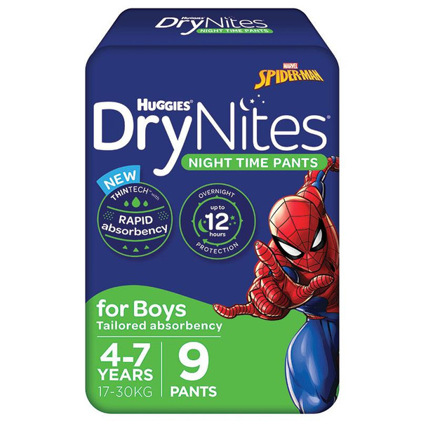 huggieshuggies drynites boys 4-7 years9pack