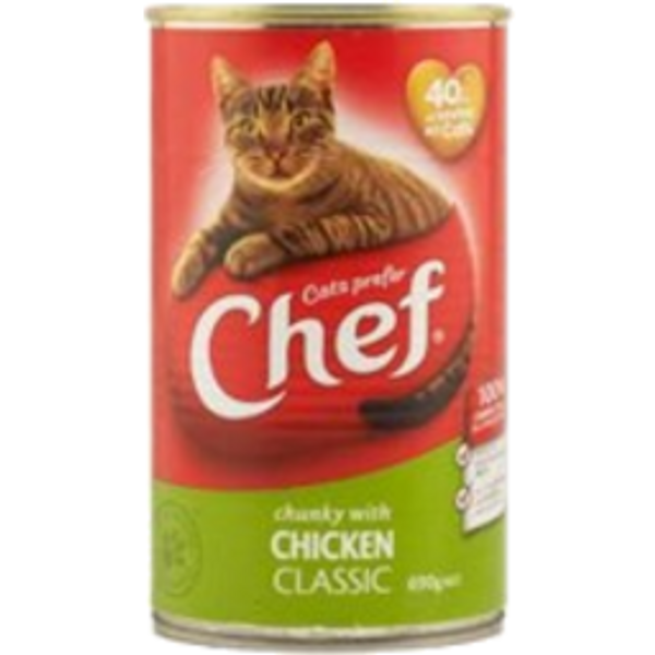 chef classicchef classic cat food with chunky chicken690g