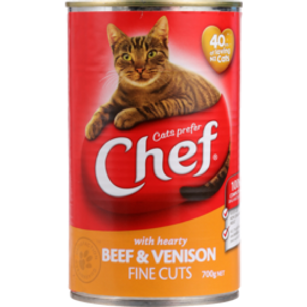 chef fine cutschef fine cuts cat food hearty beef with venison700g