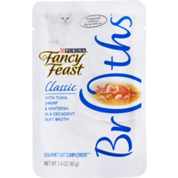 Purina Fancy Feast Broths Classic With Tuna, Shrimp & Whitefish in a Decadent Silky Broth 40g
