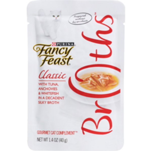 Purina Fancy Feast Broths Classic With Tuna, Anchovies & Whitefish in a Decadent Silky Broth 40g
