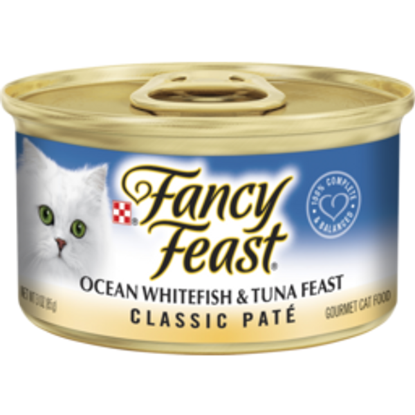 FANCY FEAST Adult Classic Ocean Whitefish & Tuna Feast Patè Wet Cat Food 85g
