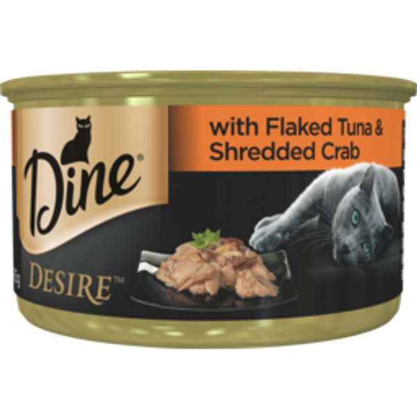dine desire wetdine desire wet cat food flaked tuna & shredded crab85g