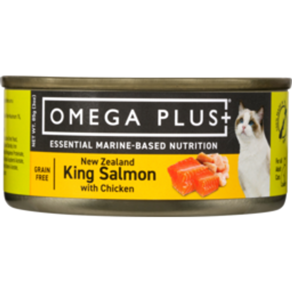 omega plusomega plus wet cat food salmon and chicken in gravy85g