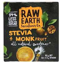 raw earthraw earth sugar substitute stevia & monk fruit sticks40pack