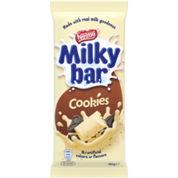 nestle milky barnestle milky bar chocolate block milk & cookies180g