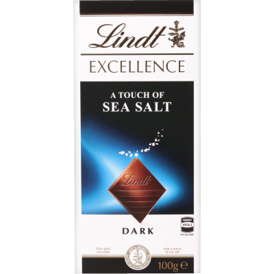 Lindt Excellence A Touch Of Sea Salt Dark Chocolate Block 100g