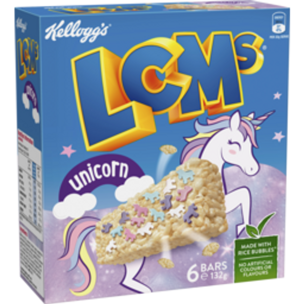 kelloggs lcmskelloggs lcms rice bubble bars unicorn 132g6pack