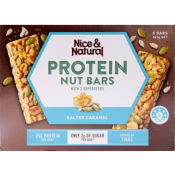 nice & natural protein nut barnice & natural protein nut bar muesli bars 3 super seedssalted caramel165g
