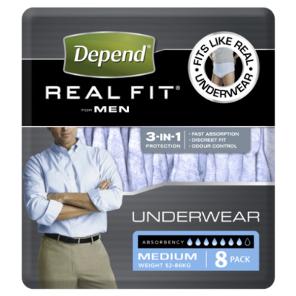 Depend Real Fit For Men Medium Underwear