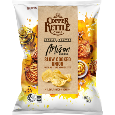 Copper Kettle Artisan Series Slow Cooked Onion with Mustard Vinaigrette Potato Chips 135g