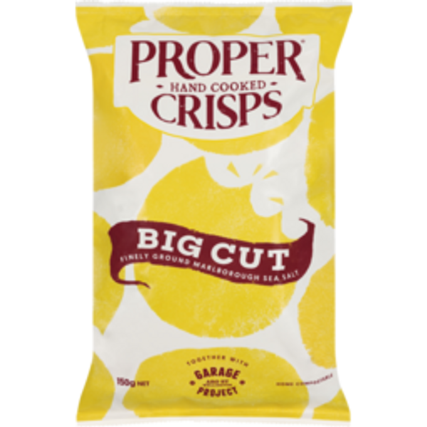 proper crispsproper crisps big cut potato chips sea salt150g