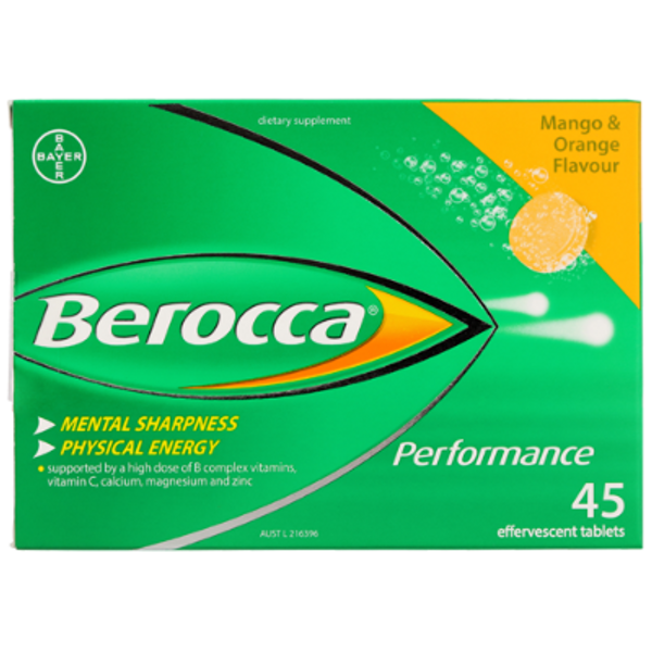 Berocca Performance Mango & Orange Tablets 45pk
