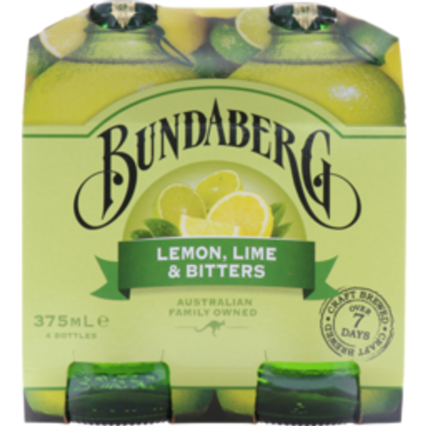 bundabergbundaberg lemon, lime & bitters 4pack