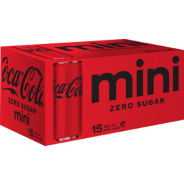 Coke Zero Sugar Soft Drink Cans 15 Pack