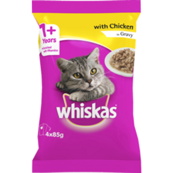 whiskas kittenwhiskas kitten wet cat food tender chicken favourites with gravy4pack