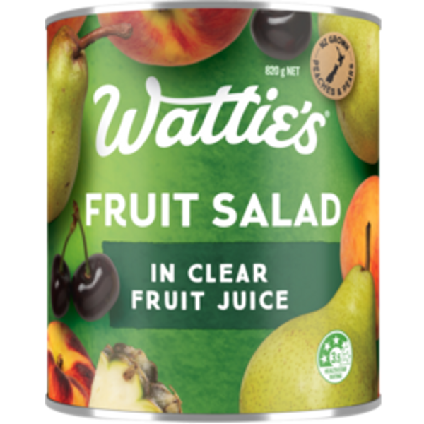 wattie'swattie's fruit salad in clear juice820g