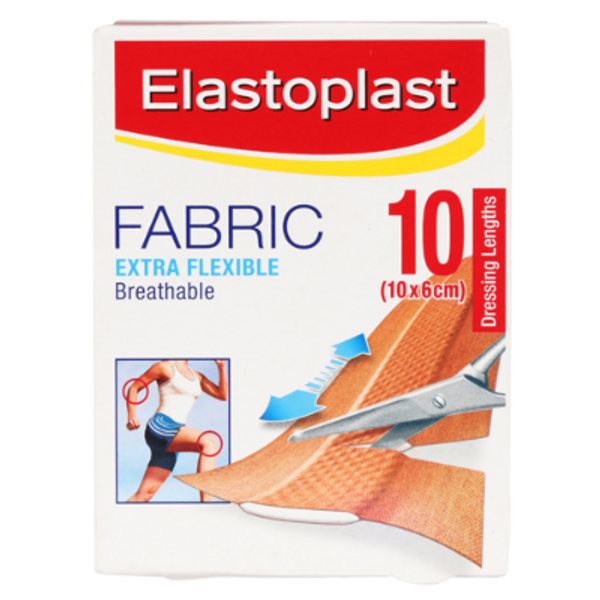 Elastoplast Extra Flexible Breathable Fabric Strips 6cm x 10cm 10pk