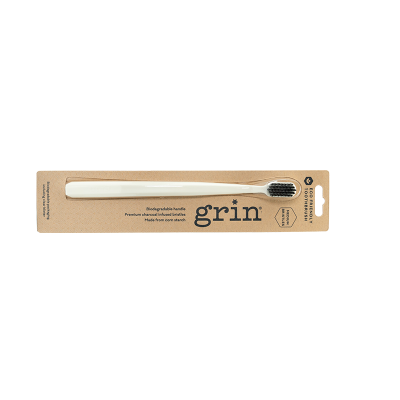 Grin Ivory White Medium Bio Toothbrush 1pk