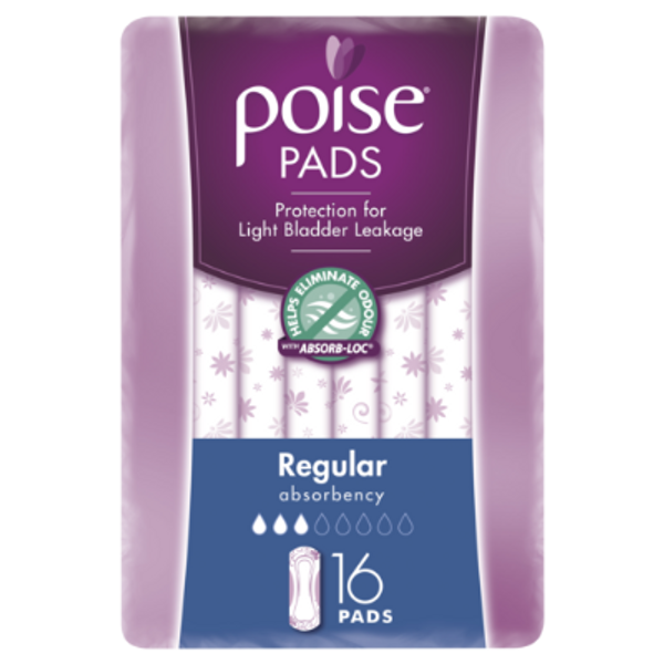 Poise Regular Incontinence Pads 16pk