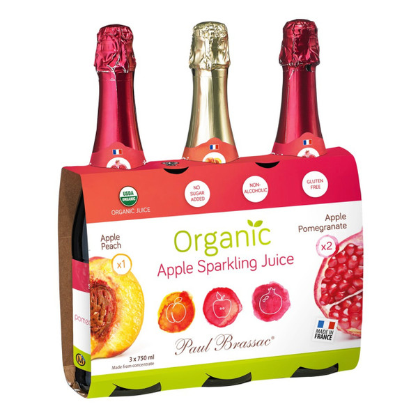 PAUL BRASSAC ORGANIC SPARKLING JUICE 3X750ML