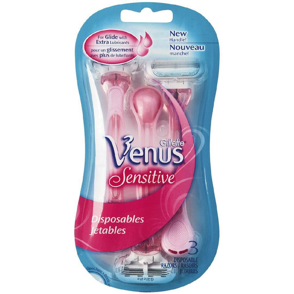 Gillette Venus Pink Sensitive Women's Disposable Razor 3 Pack