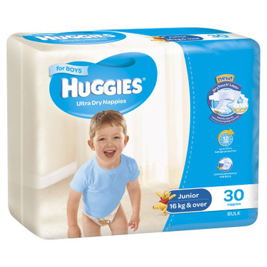 Huggies Boys' Ultra Dry Nappies Size 6 Junior (16kg And Over) 124 Nappies main image 1