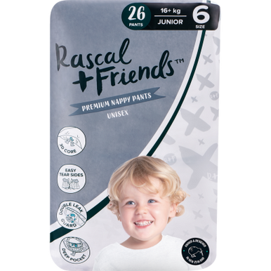 Rascal and Friends Premium Nappy Pants Unisex 10-15kg Toddler 32pk