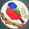 B325 Melissa Prince 4" round Painted Bunting
