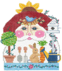 Santa Head C38Z Gardening Santa Shelly Tribbey Designs 4.5 X 5.75 18 Mesh