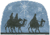 Christmas Ornament C304 Three Kings Sihouette 5X3.25 18 Mesh Shelly Tribbey Designs
