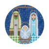Christmas Ornament C306 Nativity Farnily 5.5"RD 18 Mesh Round Shelly Tribbey Designs