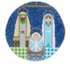 Christmas Ornament C306 Nativity Farnily 5.5"RD 18 Mesh Round Shelly Tribbey Designs