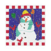 Christmas Ornament C509 Snowman Square 4.5"SQ 18 Mesh Shelly Tribbey Designs