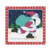 Christmas Ornament C510 Skating Santa 4.75X4.25 18 Mesh Shelly Tribbey Designs
