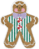 Christmas Ornament C864 Gingerbread Boy Star 4.5 X 6.5 18 Mesh Shelly Tribbey Designs