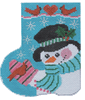 Christmas Mini-Sock C253 Cardinal Snowman Shelly Tribbey Designs 4X5 18 Mesh
