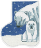 Christmas Mini-Sock C801B Polar Bear Mother And Child Blue Shelly Tribbey Designs 4X5 18 Mesh
