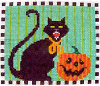 Halloween H28 Black Cat 4.25 X 3.5 18 Mesh Shelly Tribbey Designs