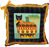Halloween H210 Kitty Kitty-Jack-O-Lantern 10.5" SQ 18 Mesh Shelly Tribbey Designs