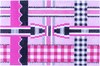 Small Rectangle PP01B Woven Pink/Black Ribbons 13 MESH Shelly Tribbey Designs 9.75X5.75