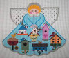 PP996GL Angel with charms: Bird House (light blue) 18 Mesh 5.25x4.5 Painted Pony Designs